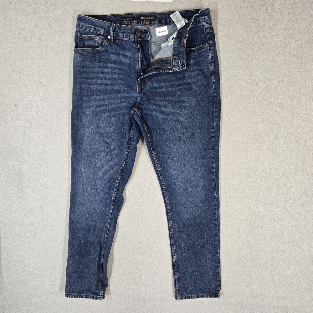 Michael Kors Men Jeans 32/30 Blue Denim Parker Slim Fit 28" Inseam Stretch